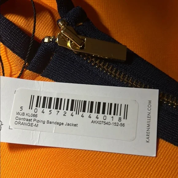 Karen Millen Orange Jacket with Gold Zipper - Picture 5 of 6